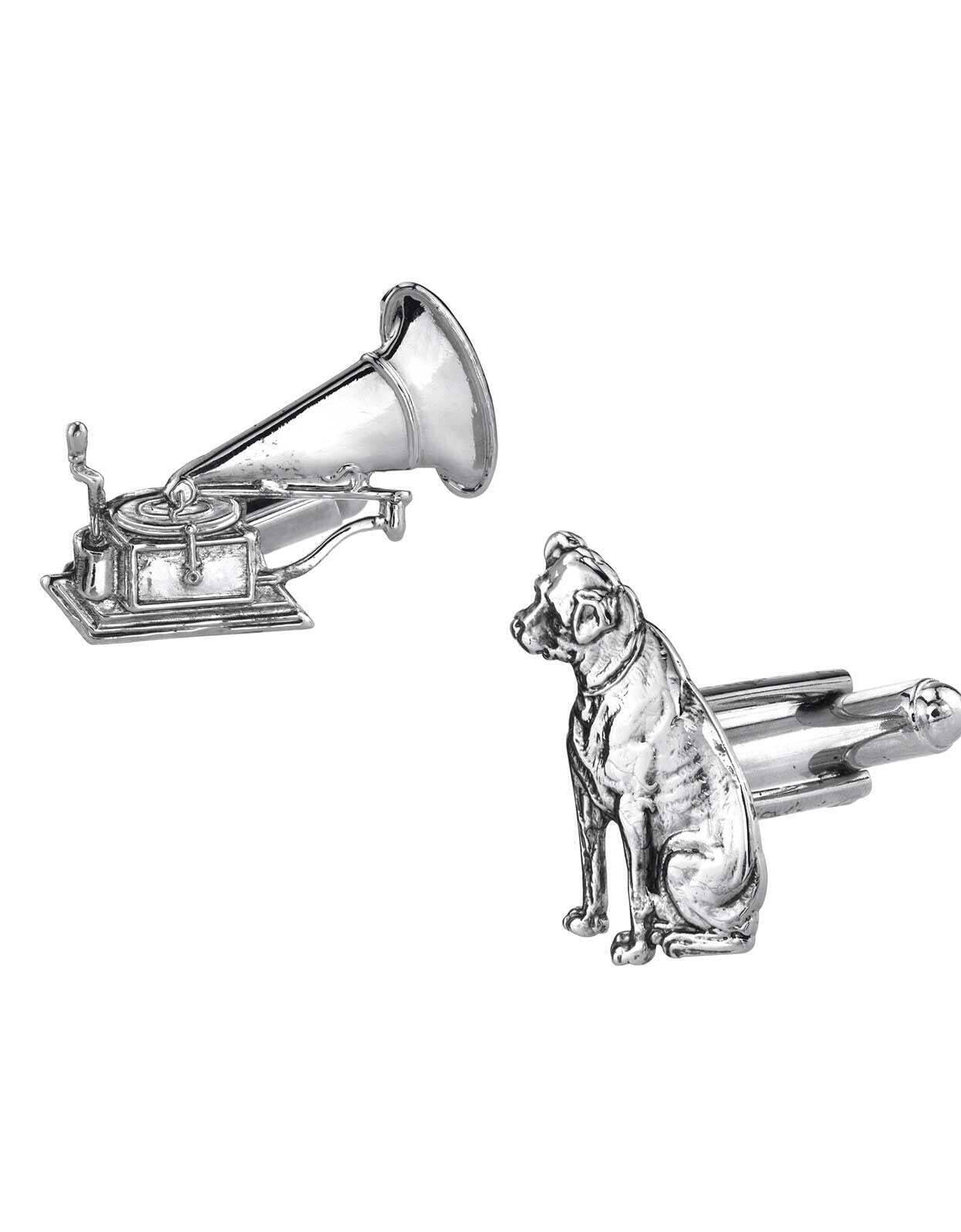 1928 Jewelry Dog and Phonograph Cufflinks