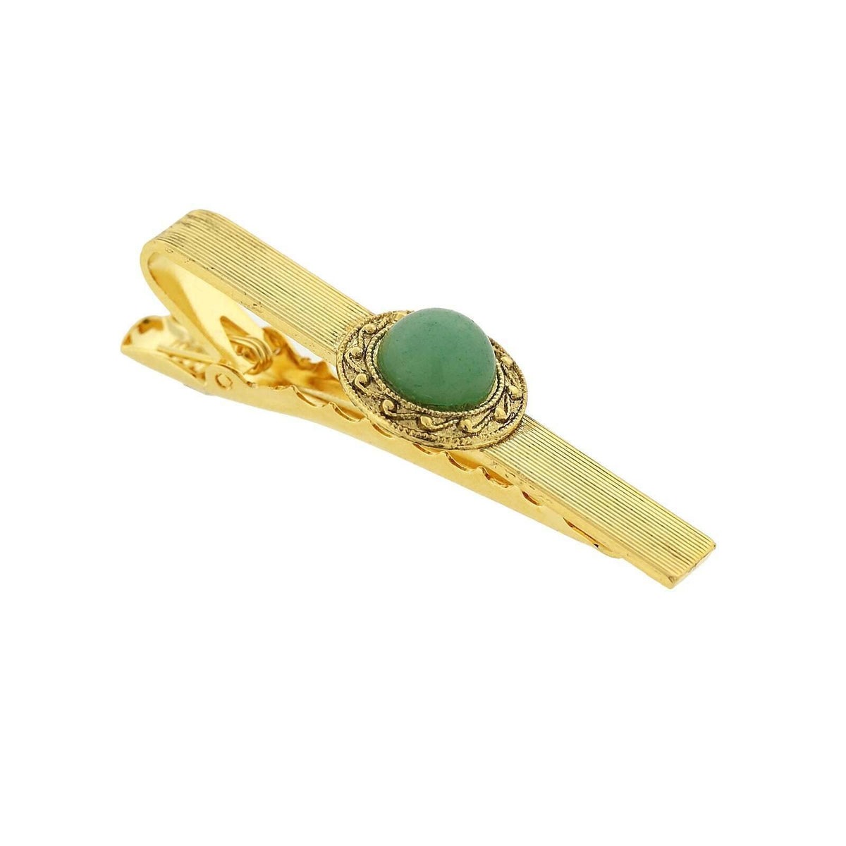 1928 Jewelry Vintage Style Gemstone Tie Bar Clip | Semi Precious  display picture 1