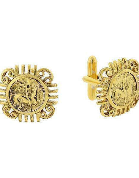 1928 Jewelry Ancient Greek Coin Replica Cufflinks