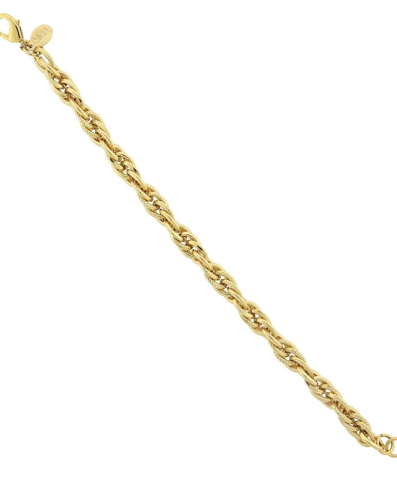 2028 Jewelry Gold Big Link Knurled Curb Bracelet