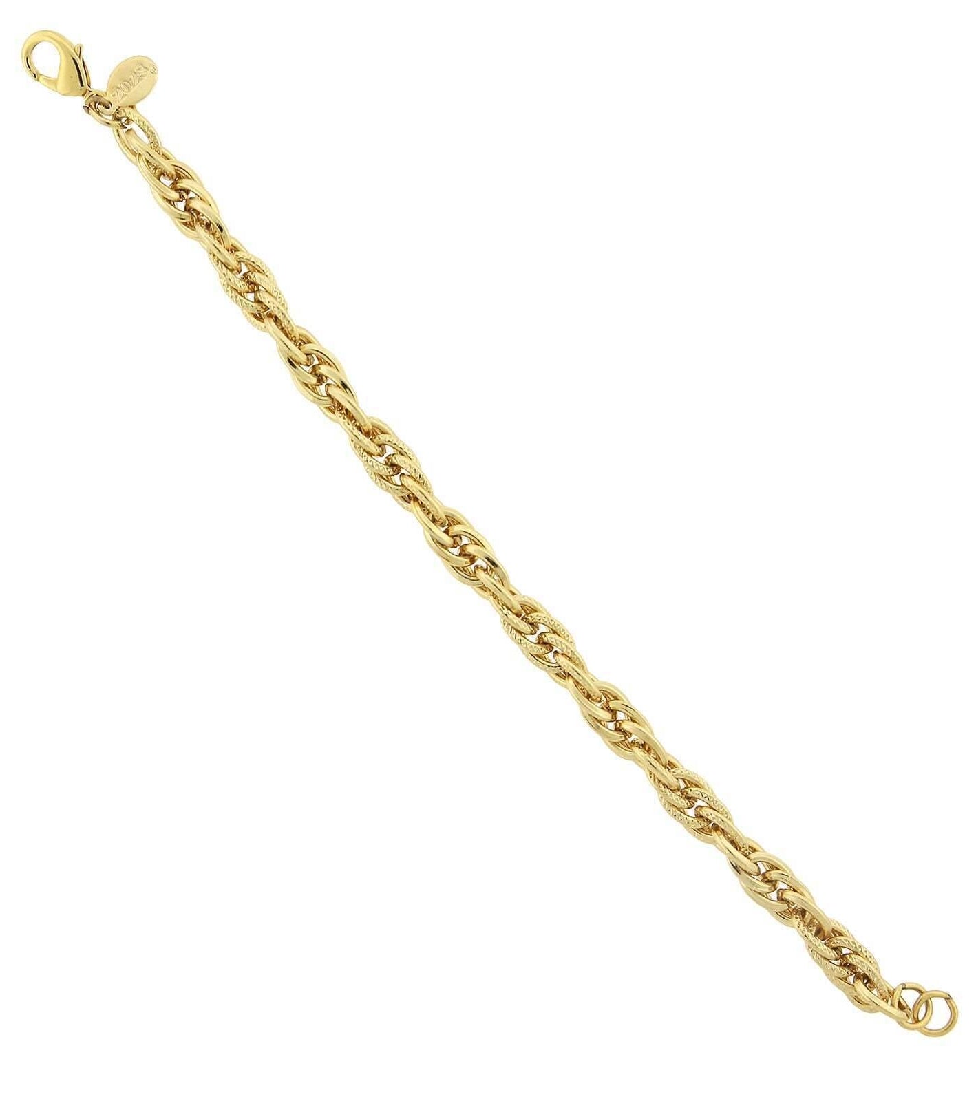 2028 Jewelry Gold Big Link Knurled Curb Bracelet