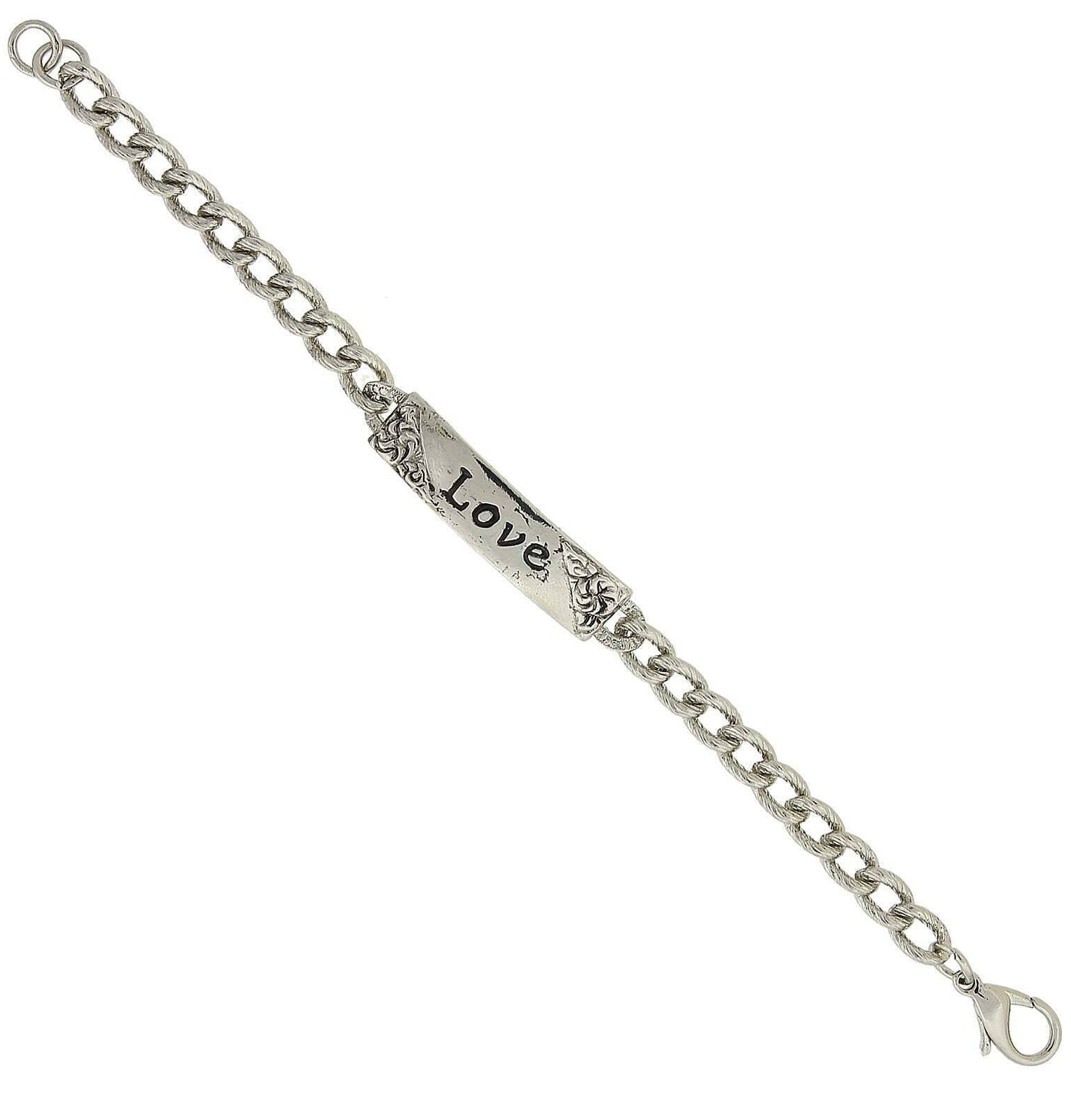 1928 Jewelry Curb Link Love ID Bracelet