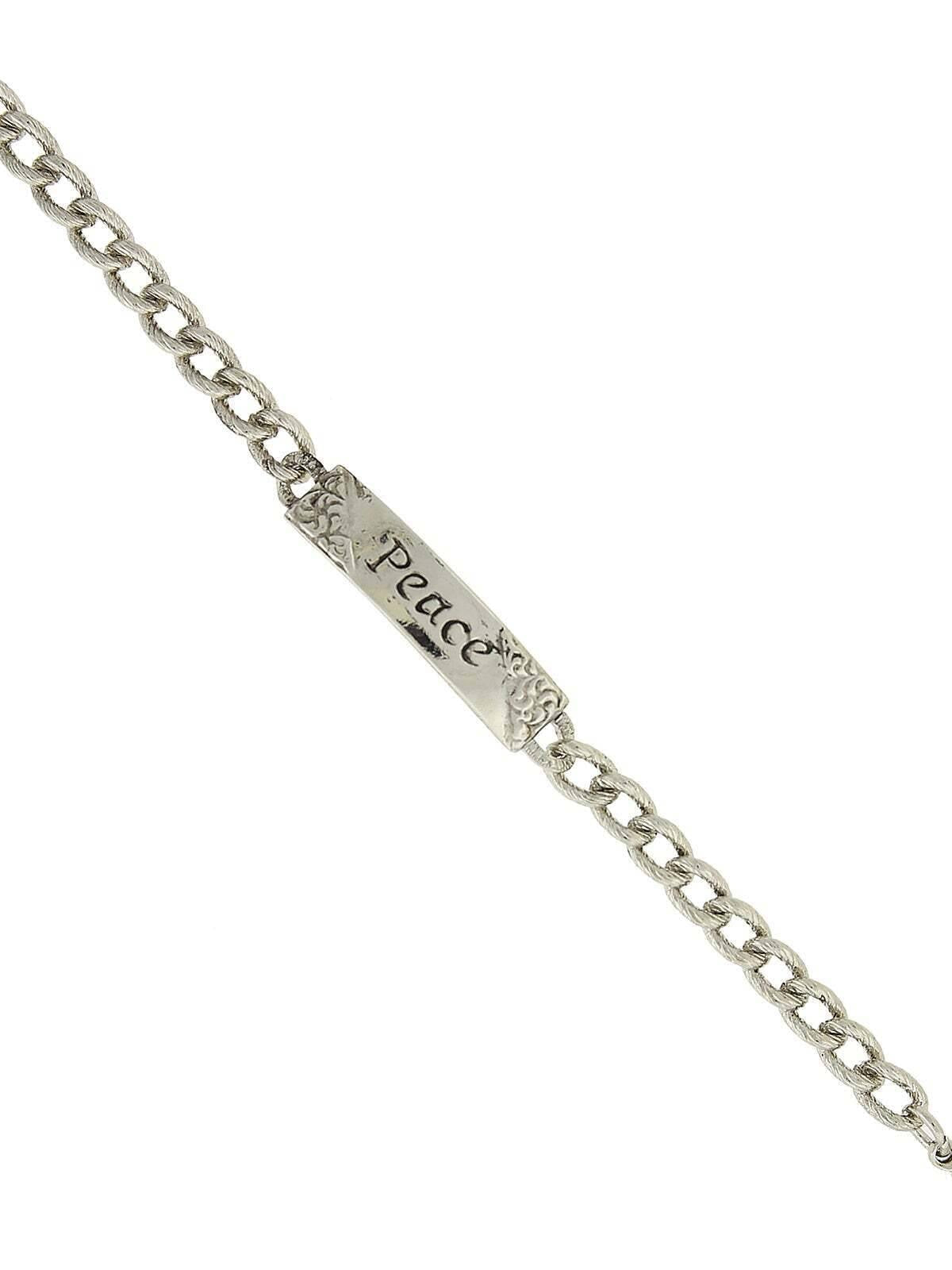 1928 Jewelry Embossed Peace Curb Link Bracelet