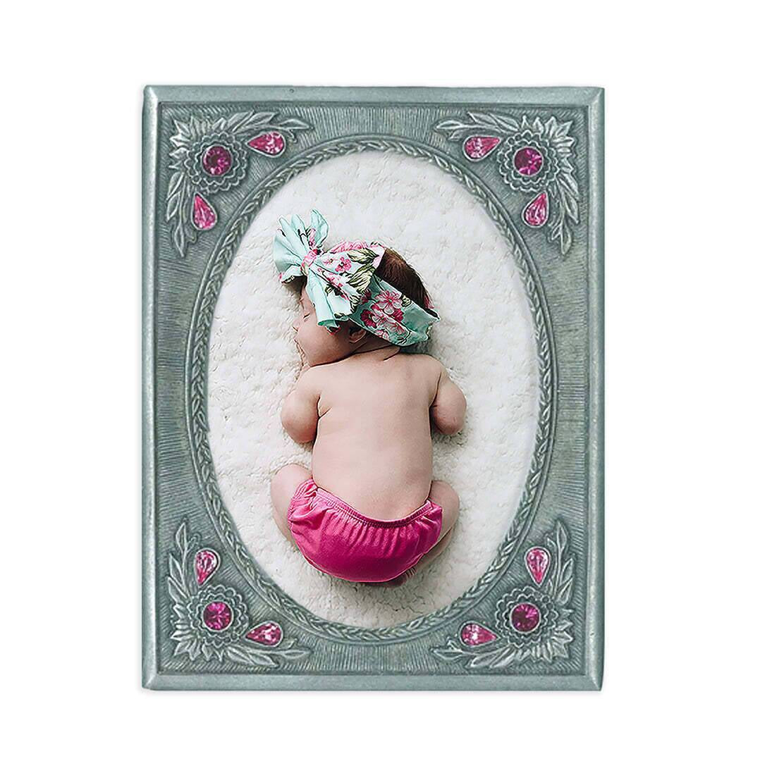 1928 Jewelry Blossom Radiance Rectangle Crystal Picture Frame 3.5" x 5"