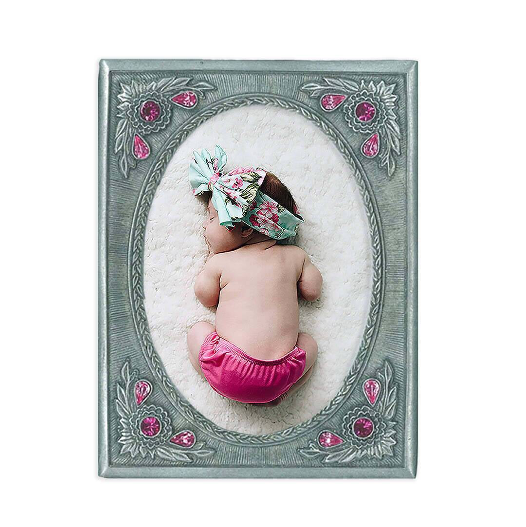 1928 Jewelry Blossom Radiance Rectangle Crystal Picture Frame 3.5" x 5"