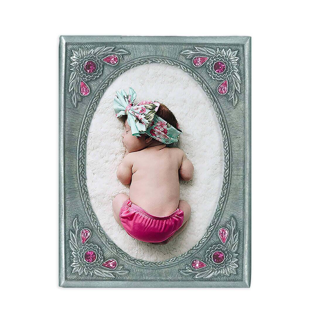 1928 Jewelry Blossom Radiance Rectangle Crystal Picture Frame 3.5" x 5"