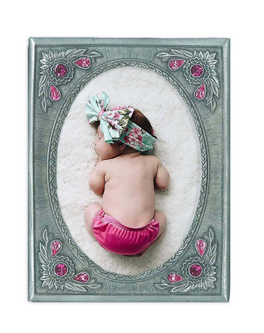 1928 Jewelry Blossom Radiance Rectangle Crystal Picture Frame 3.5" x 5"