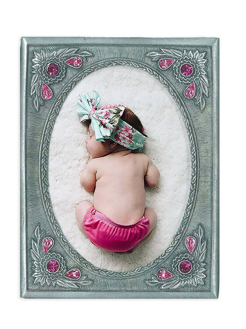 1928 Jewelry Blossom Radiance Rectangle Crystal Picture Frame 3.5" x 5"