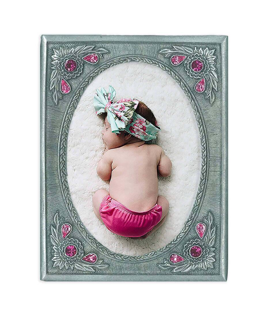 1928 Jewelry Blossom Radiance Rectangle Crystal Picture Frame 3.5" x 5"