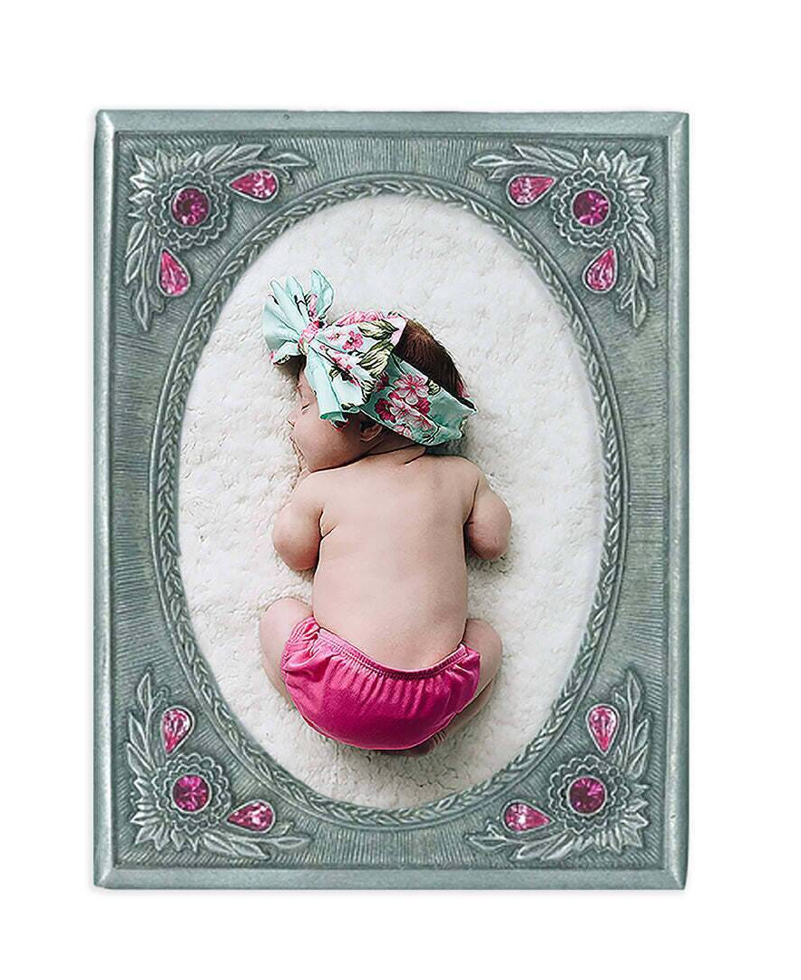 1928 Jewelry Blossom Radiance Rectangle Crystal Picture Frame 3.5" x 5"