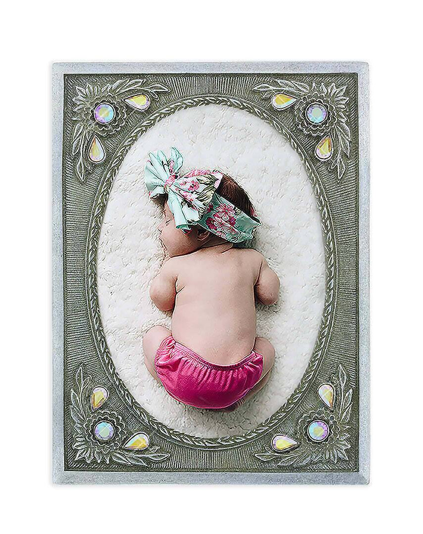 1928 Jewelry Blossom Radiance Rectangle Crystal Picture Frame 3.5" x 5"