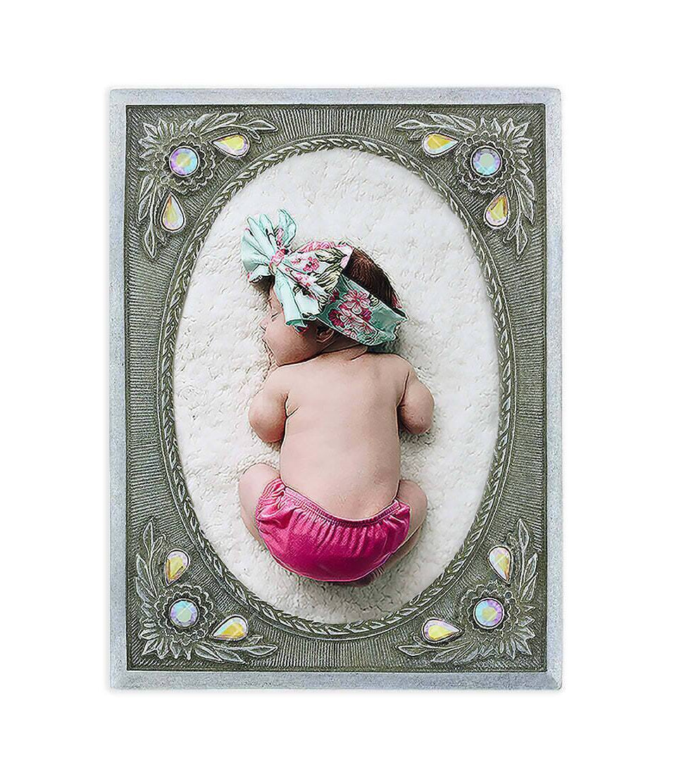 1928 Jewelry Blossom Radiance Rectangle Crystal Picture Frame 3.5" x 5"