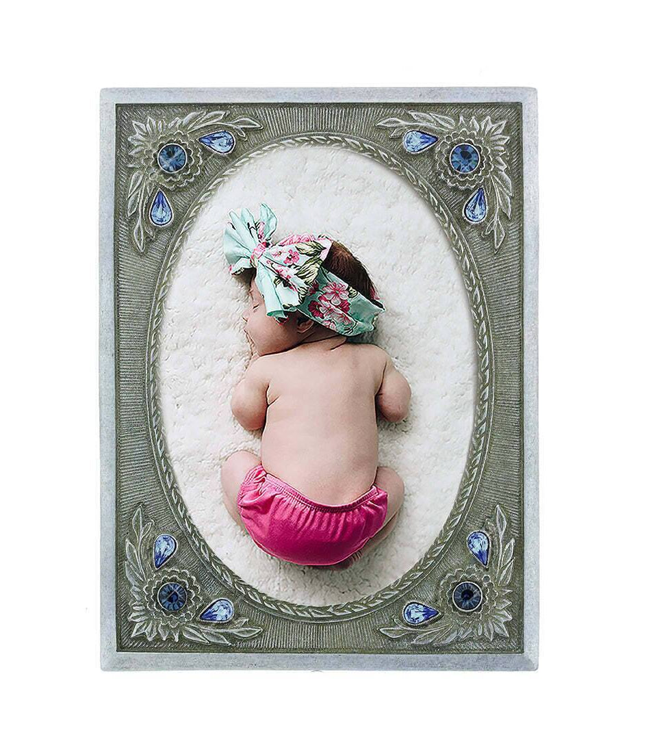 1928 Jewelry Blossom Radiance Rectangle Crystal Picture Frame 3.5" x 5"