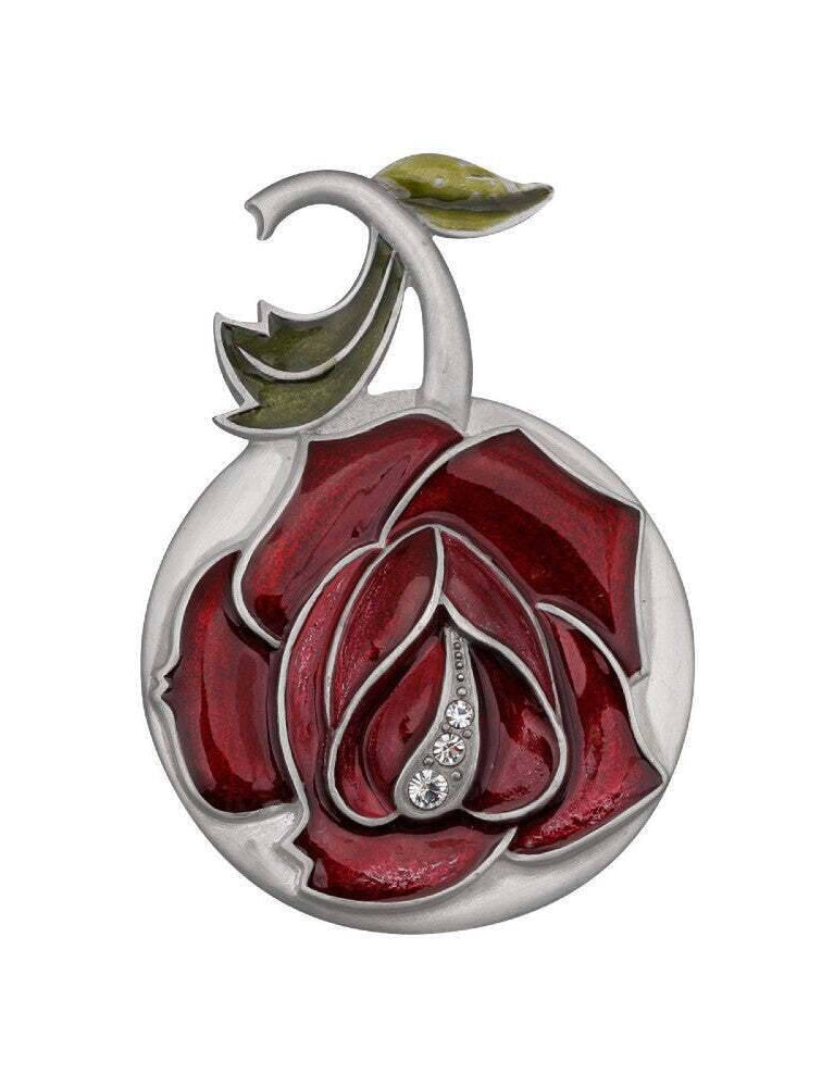 1928 Jewelry Red Rose Vanity Pocket & Purse Mirror