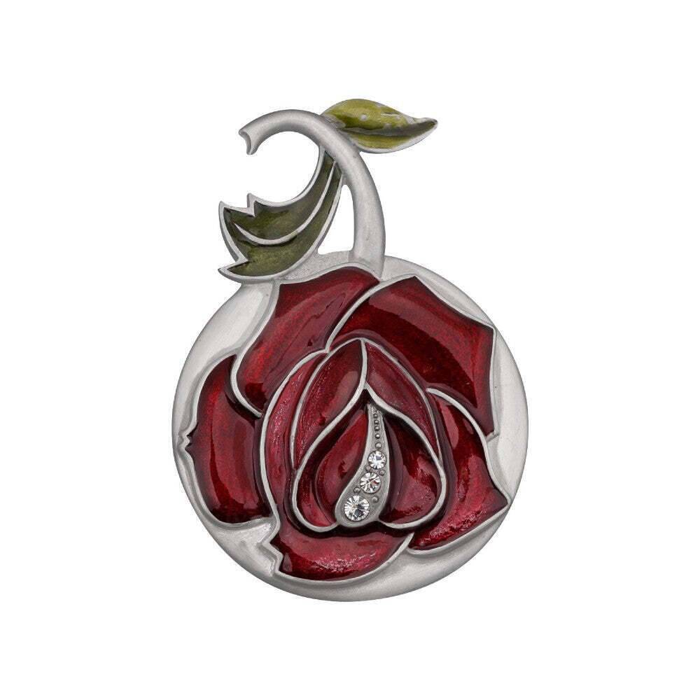 1928 Jewelry Red Rose Vanity Pocket & Purse Mirror