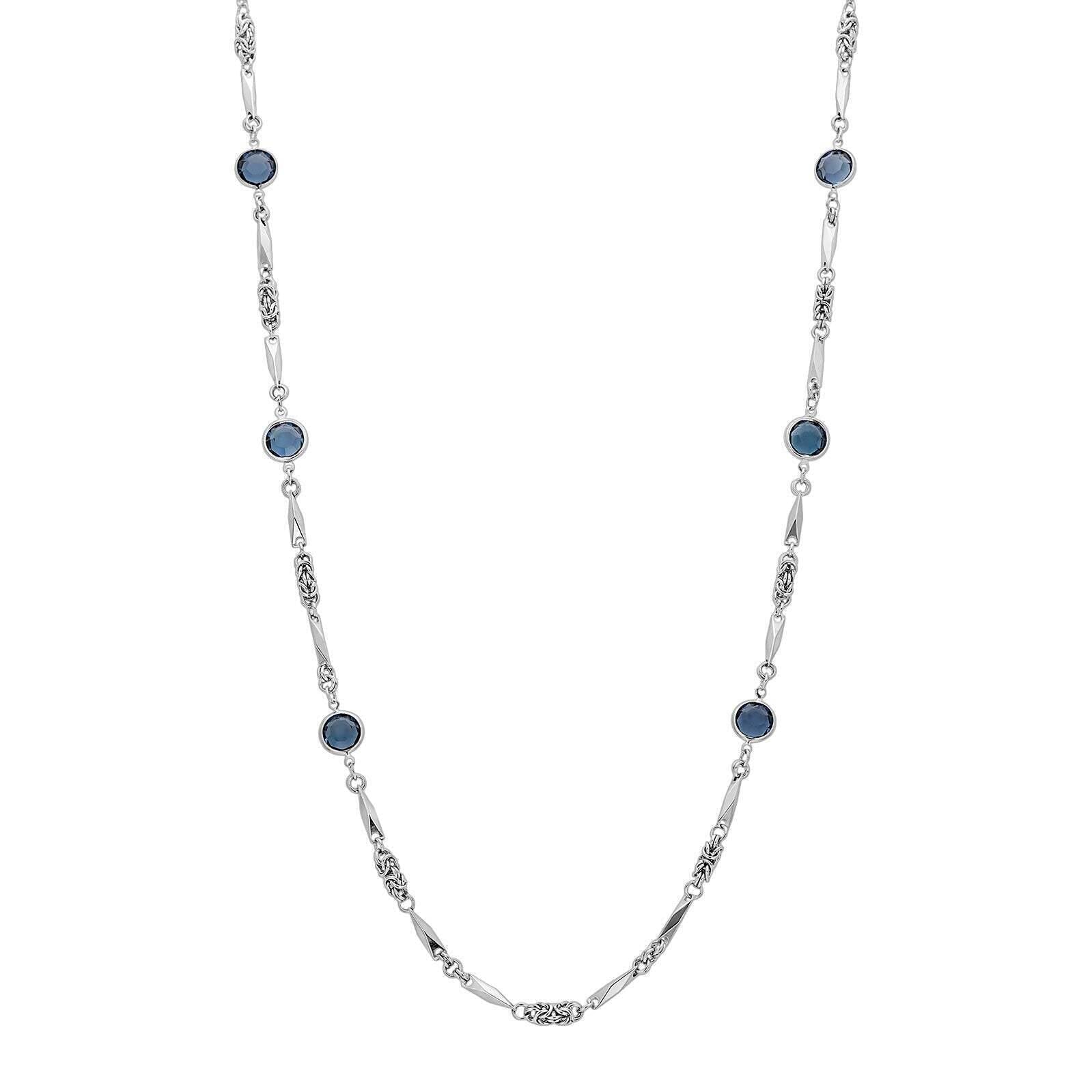 1928 Jewelry Round Channel Crystal Link Chain Necklace 32"