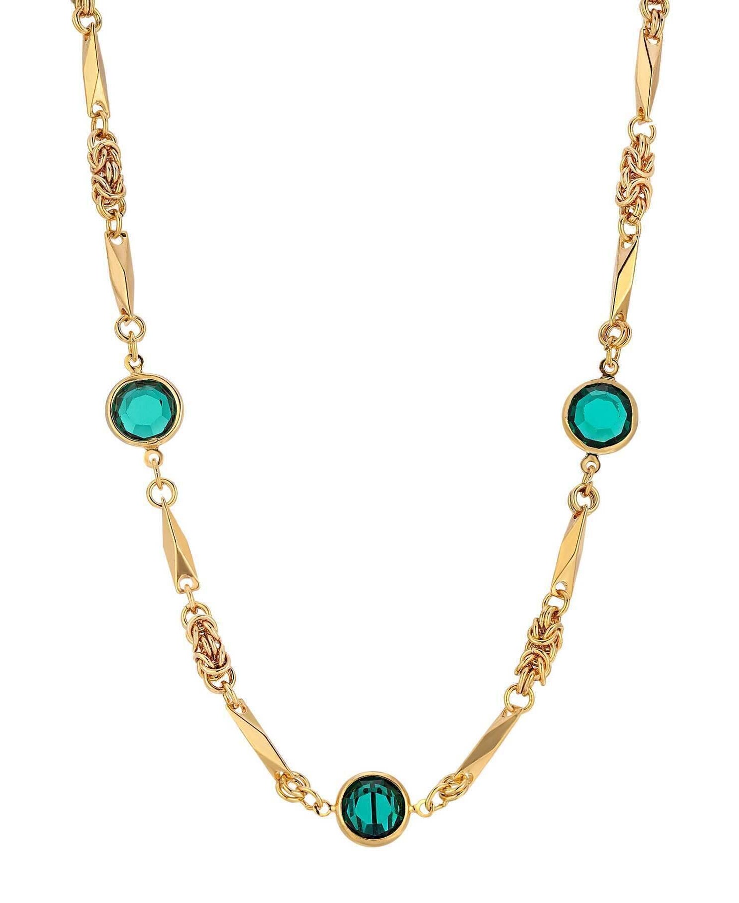 1928 Jewelry Austrian Channel Crystal Fancy Necklace, 16" + 3" Extender