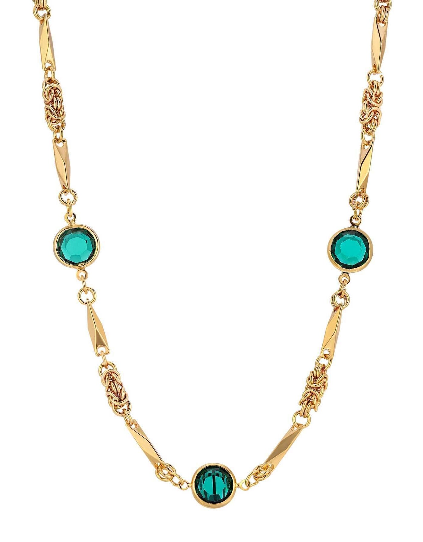 1928 Jewelry Austrian Channel Crystal Fancy Necklace, 16" + 3" Extender