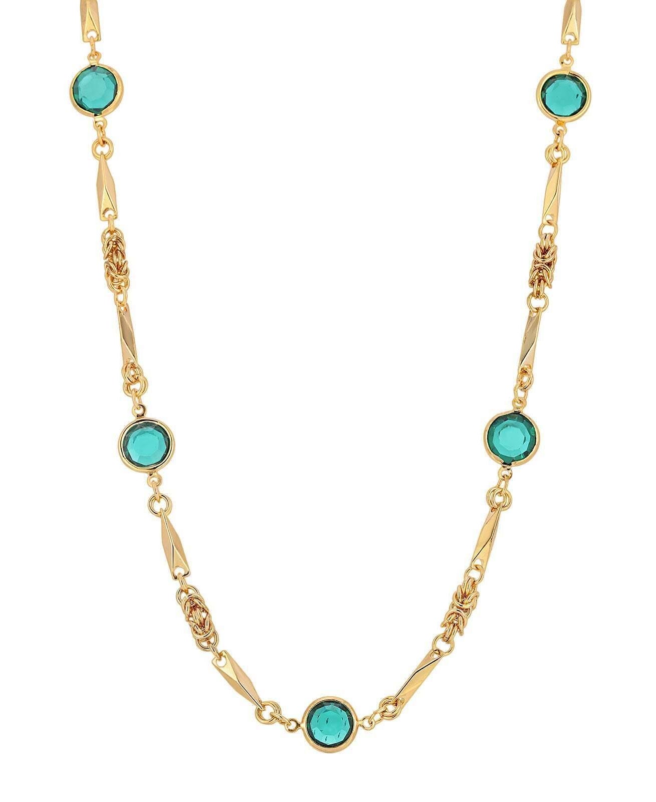 1928 Jewelry Channel Crystal Fancy Chain Link Necklace 24"