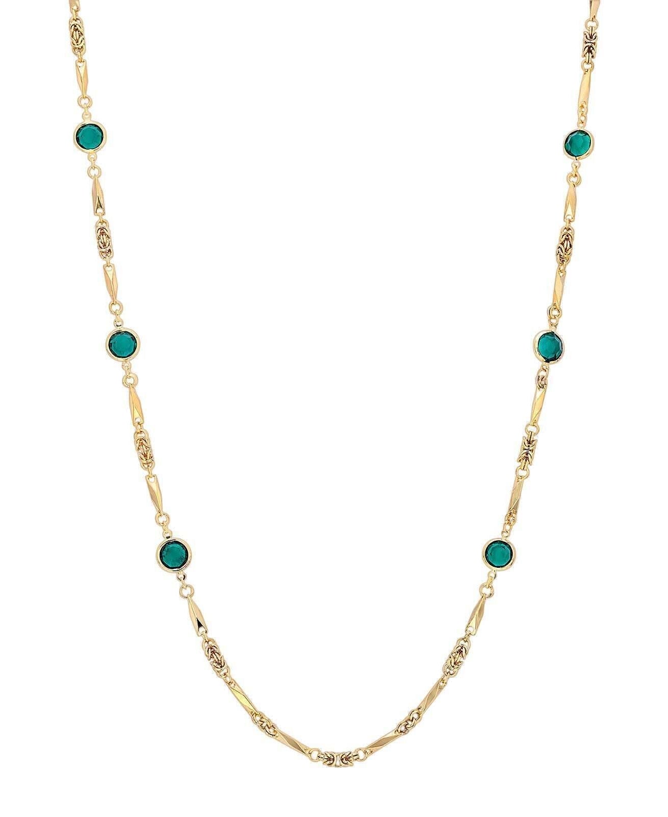 1928 Jewelry Austrian Crystal Round Channel Necklace 32"