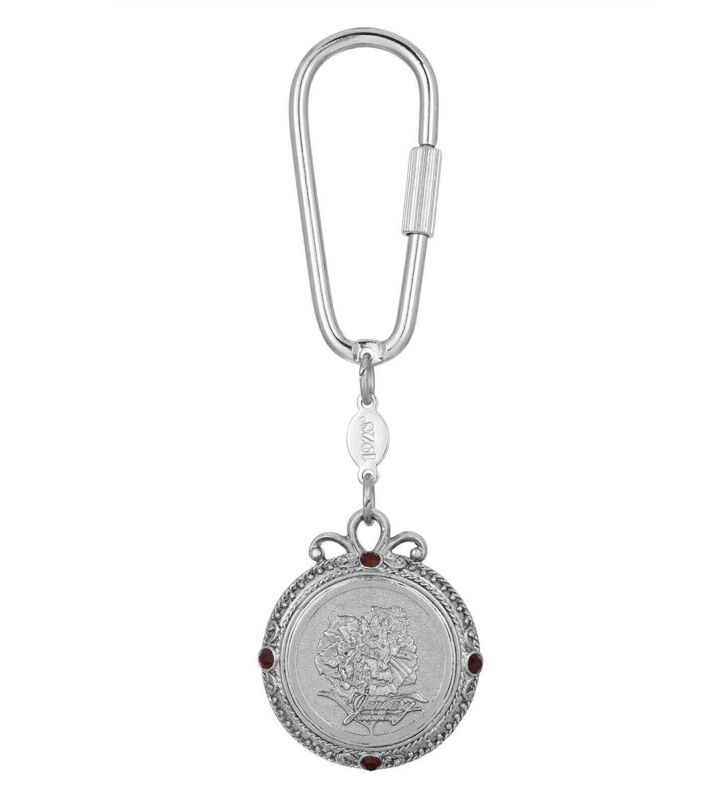 1928 Jewelry Crystal Flower of The Month Carabiner Key Chain