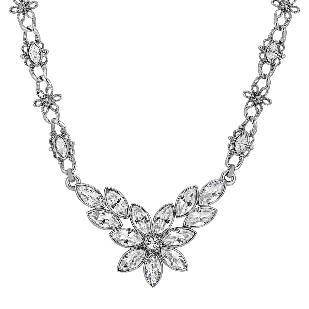 Austrian Crystal Element Flower Necklace 18   21 Inch Adjustable