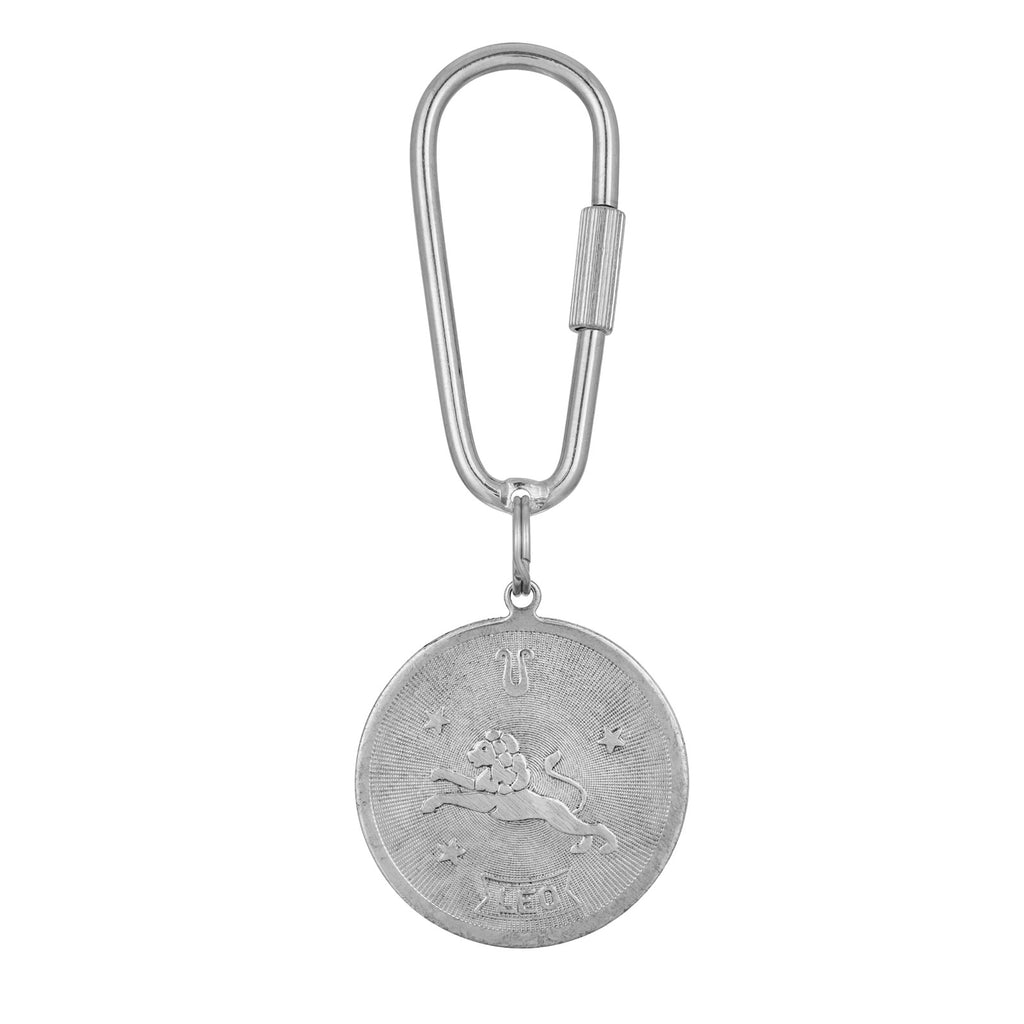 silver tone zodiac key fob