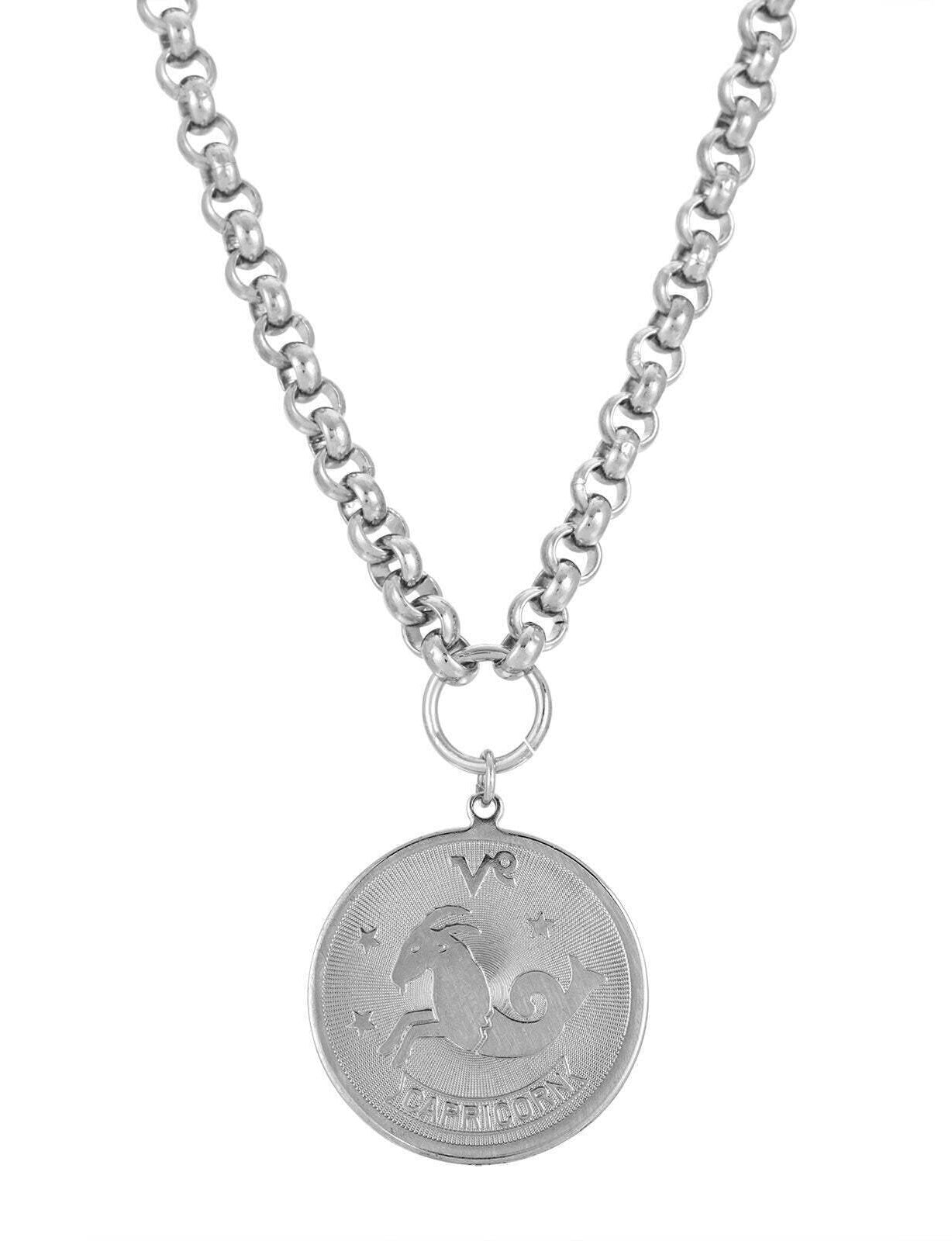 1928 Jewelry Round Zodiac Pendant Necklace 18"