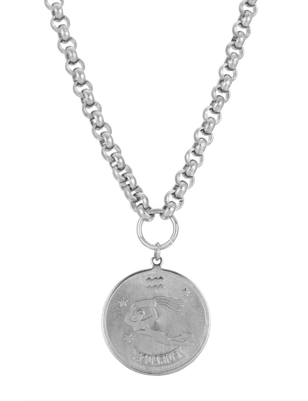 1928 Jewelry Round Zodiac Pendant Necklace 18"