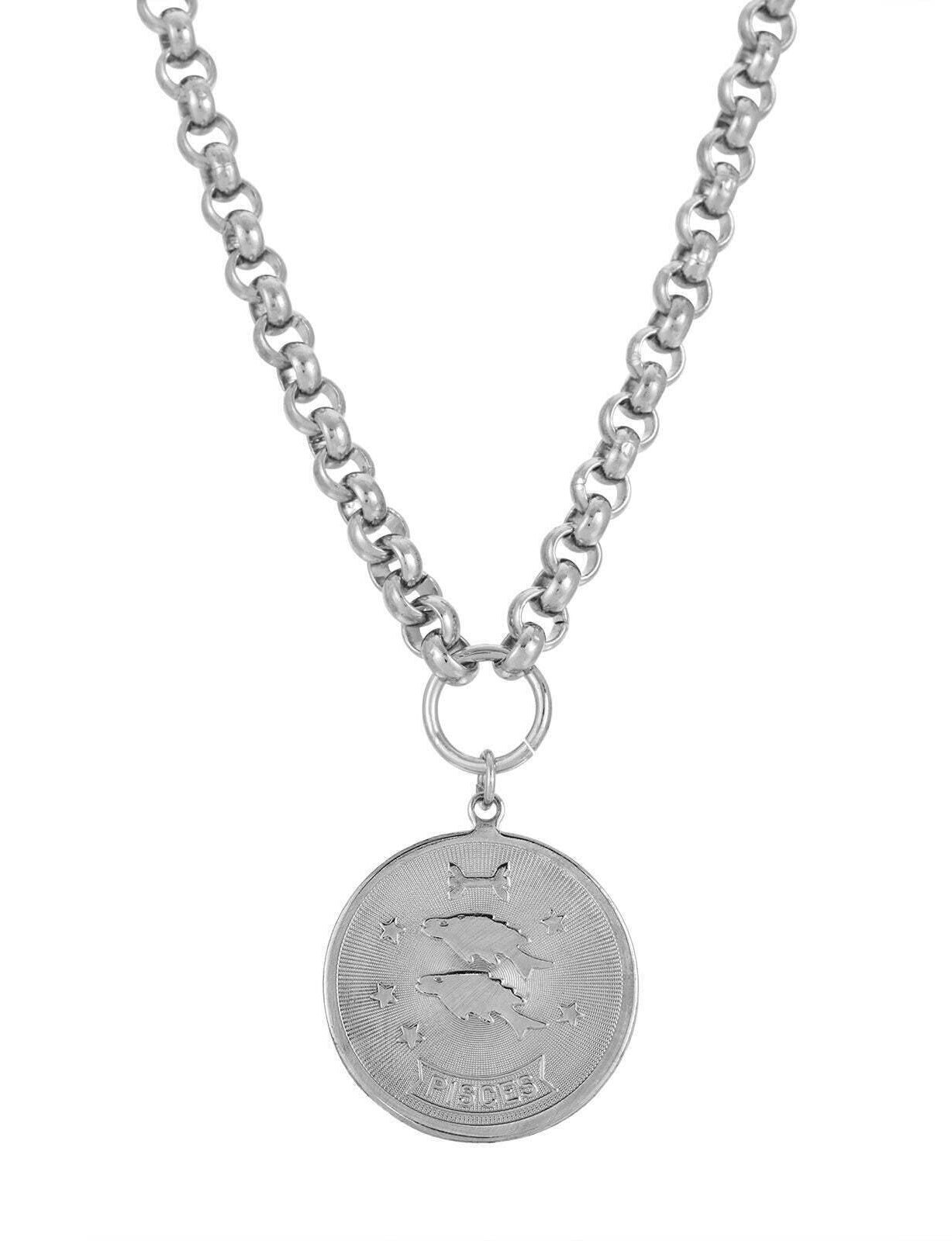 1928 Jewelry Round Zodiac Pendant Necklace 18"