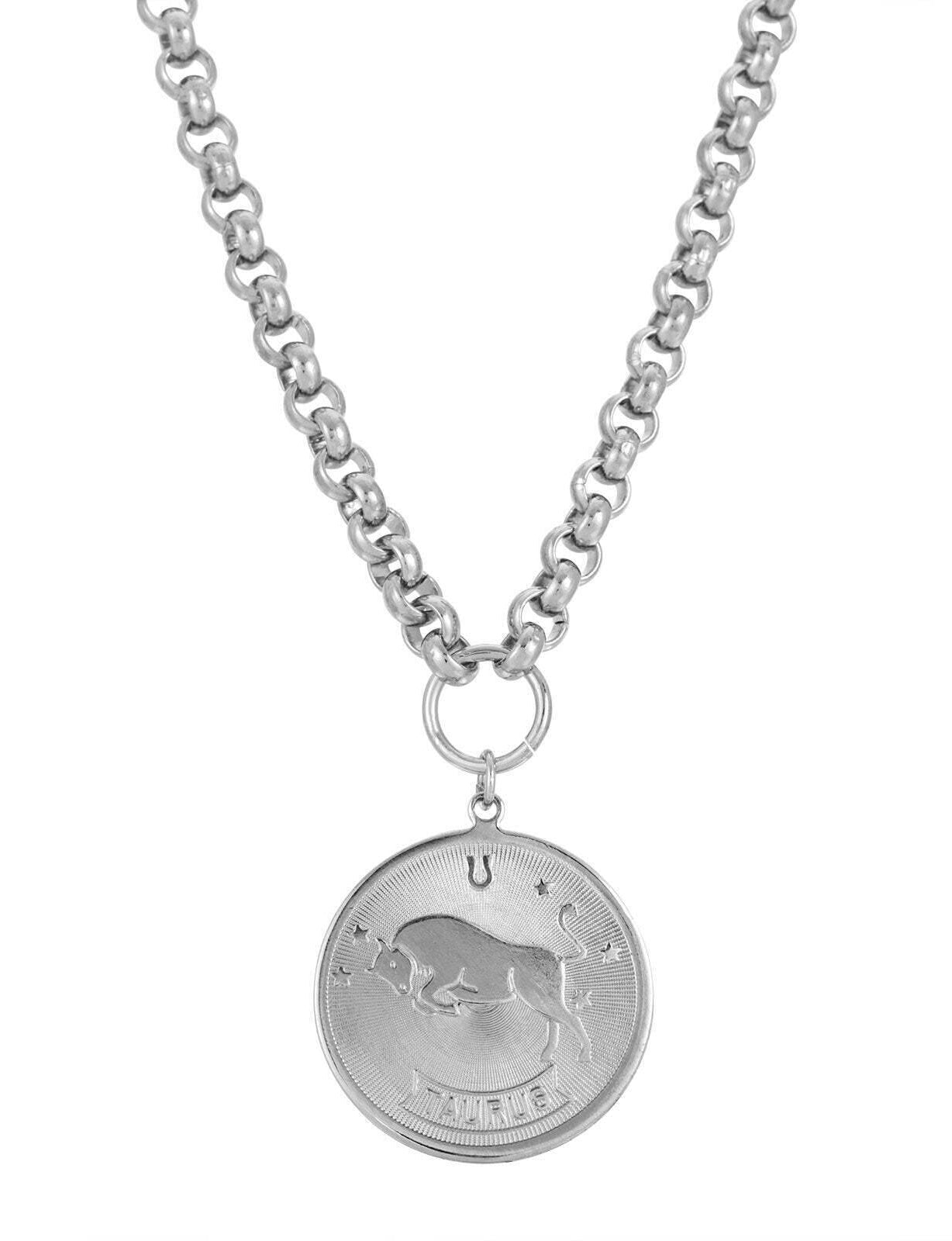 1928 Jewelry Round Zodiac Pendant Necklace 18"