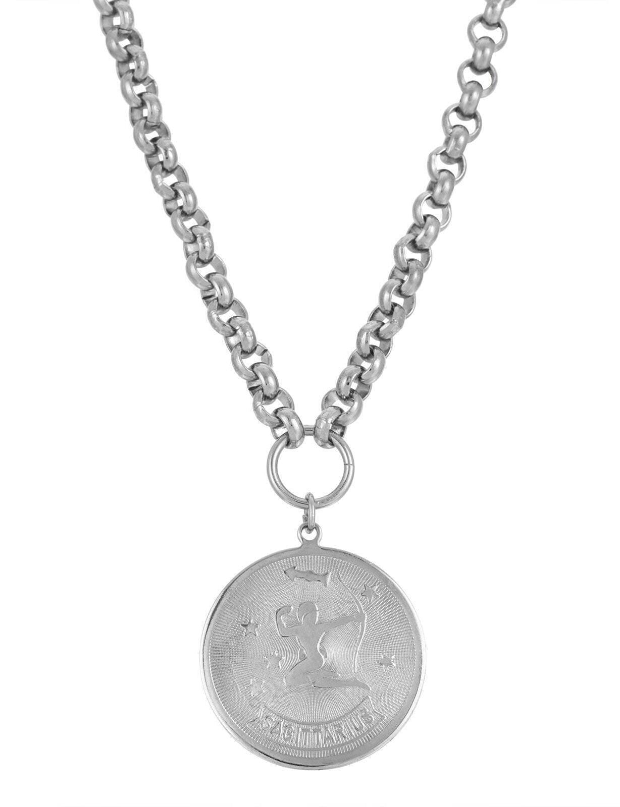 1928 Jewelry Round Zodiac Pendant Necklace 18"