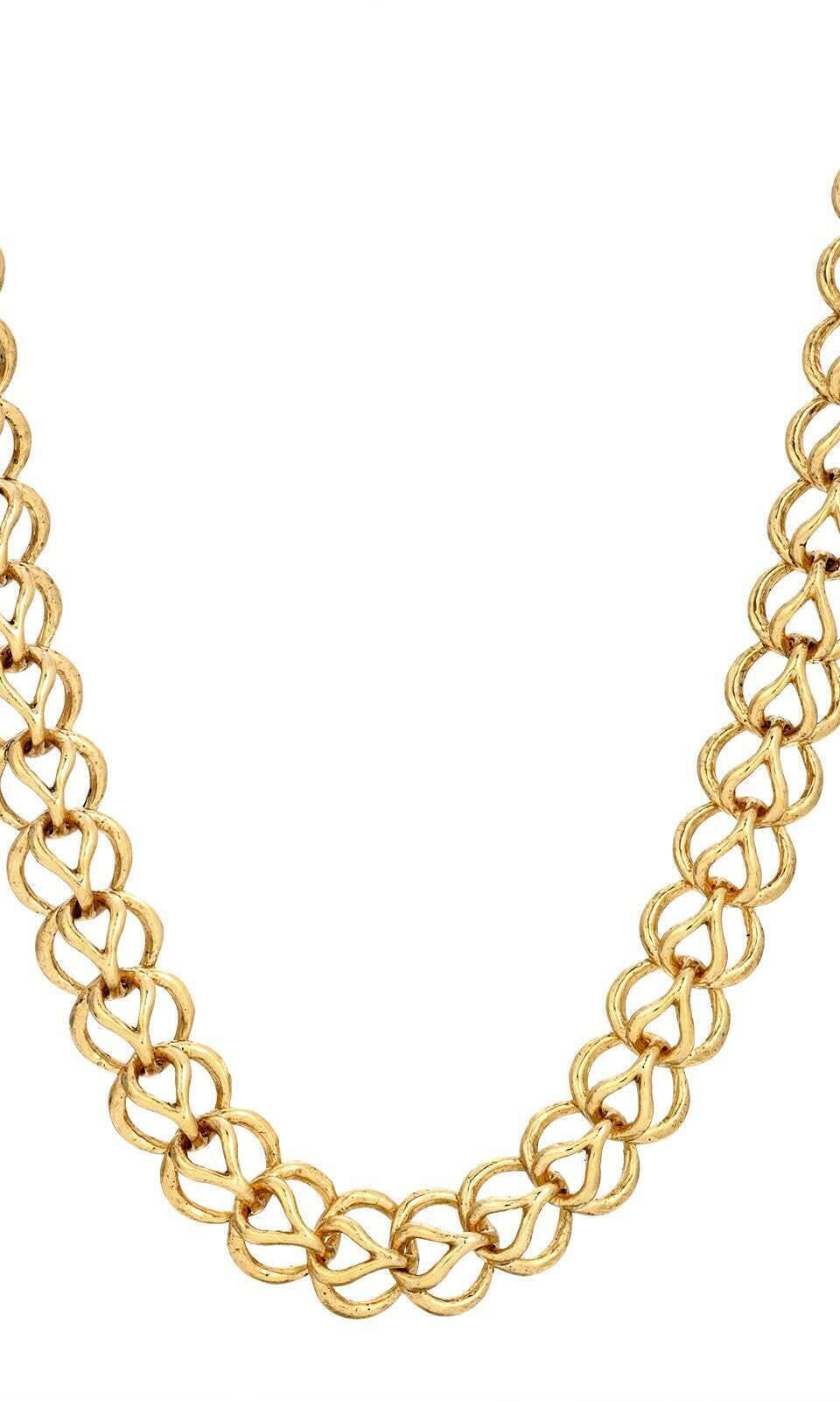 1928 Jewelry Gold Hand Linked Chain Necklace 18"