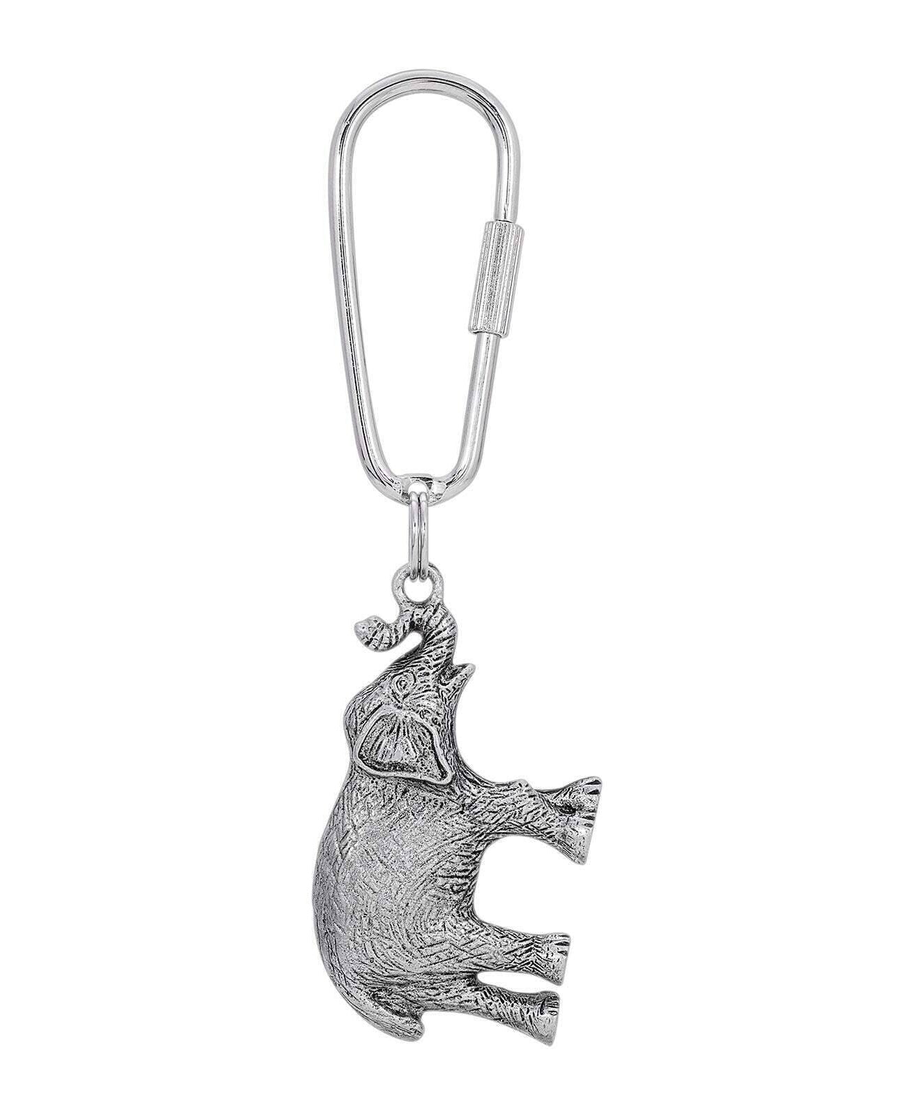 1928 Jewelry Pewter Elephant Key Ring