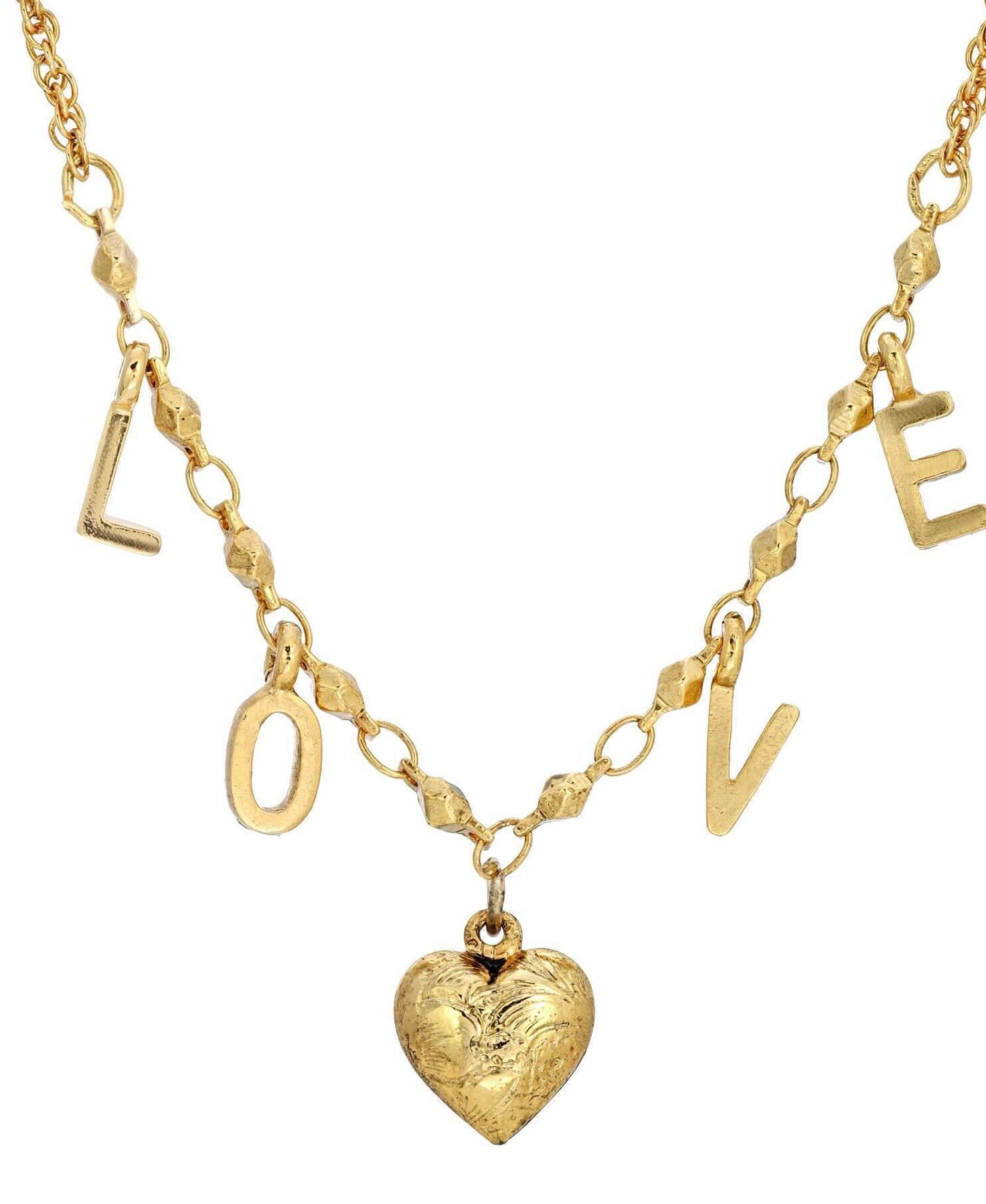 1928 Jewelry Love Initials Heart Pendant Necklace 16"