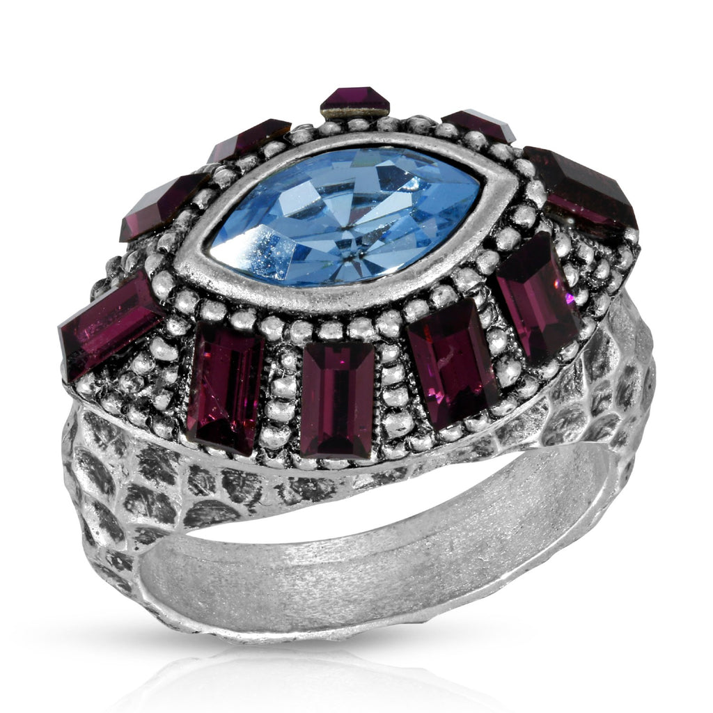 1928 jewelry honora hammered purple light sapphire crystal ring