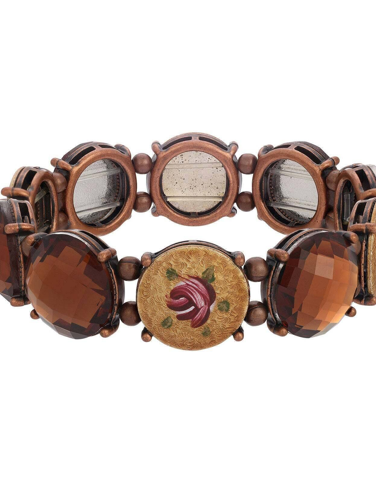 1928 Jewelry Topaz And Stone Stretch Bracelet