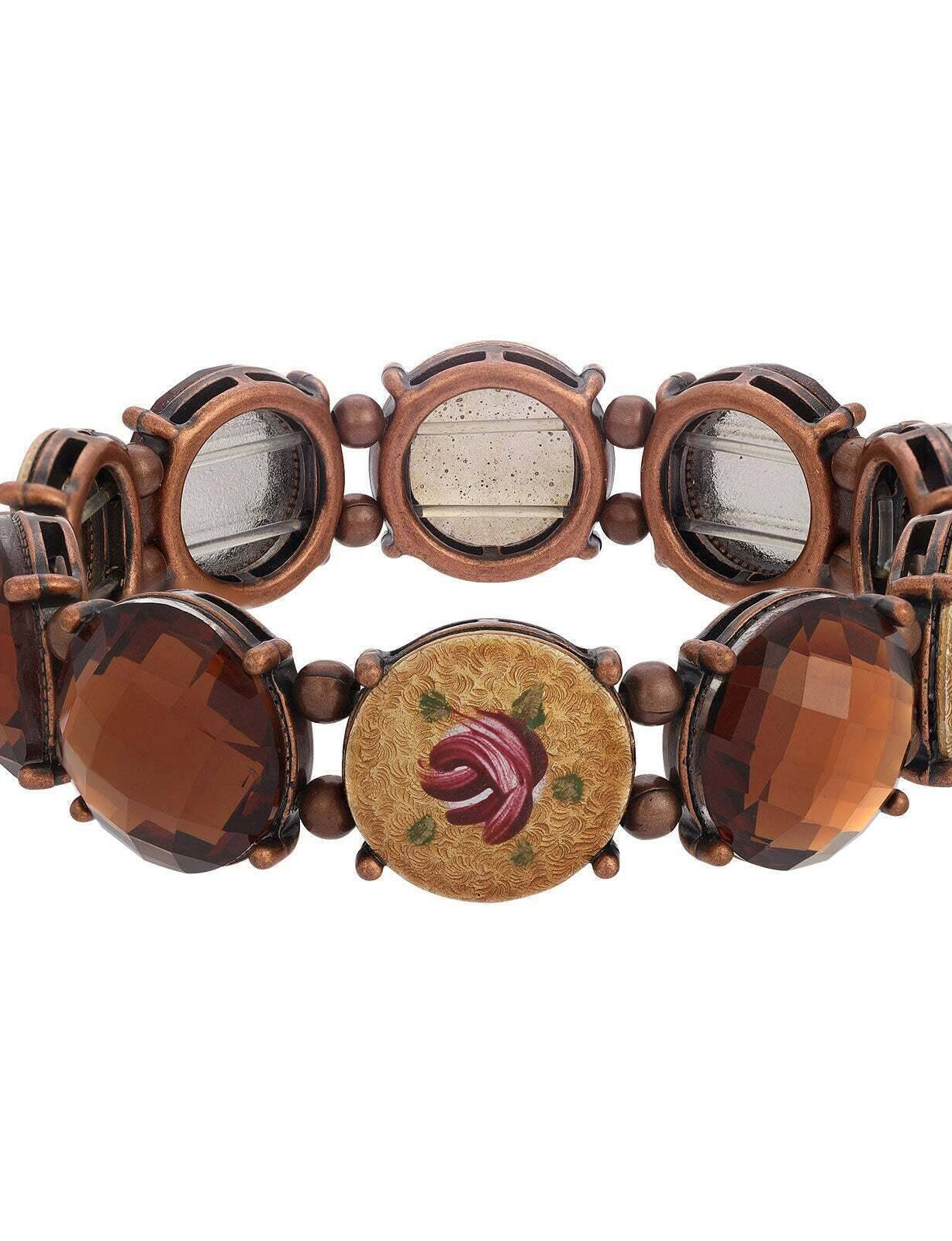 1928 Jewelry Topaz And Stone Stretch Bracelet