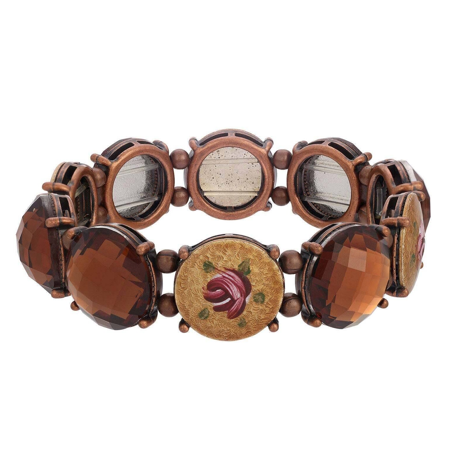 1928 Jewelry Topaz And Stone Stretch Bracelet