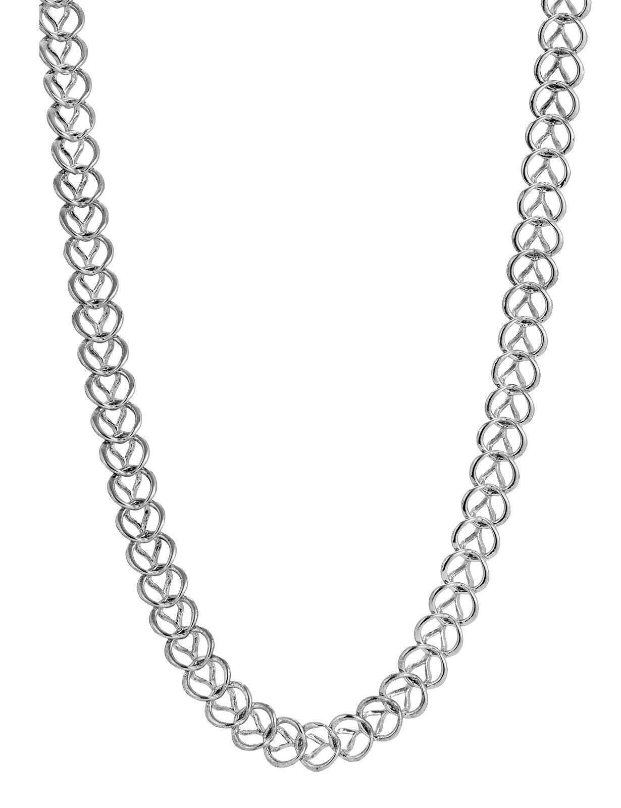 1928 Jewelry Silver Handmade Link Chain Necklace 18"