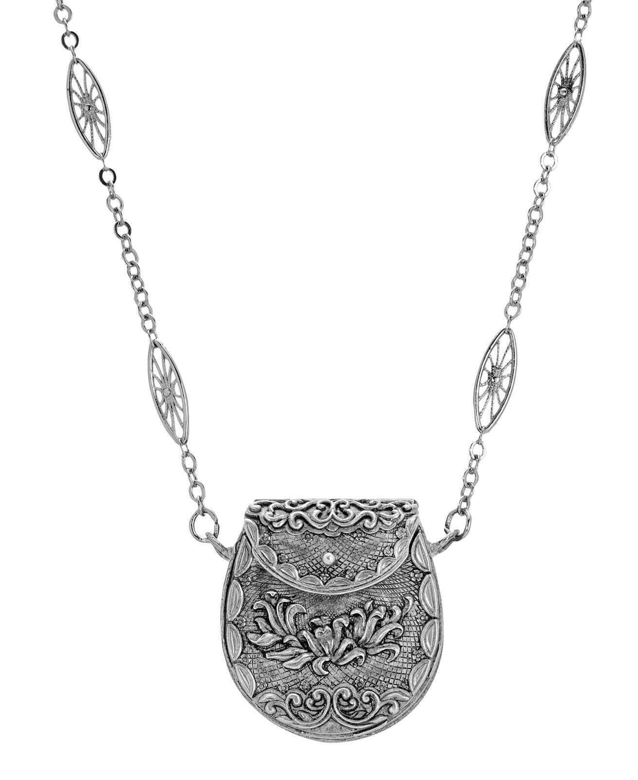 1928 Jewelry Vintage Purse Pendant Necklace 34"