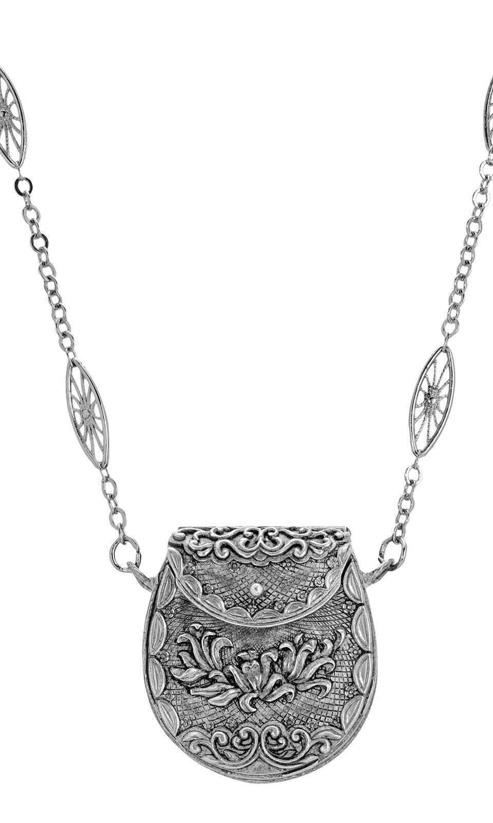 1928 Jewelry Vintage Purse Pendant Necklace 34"