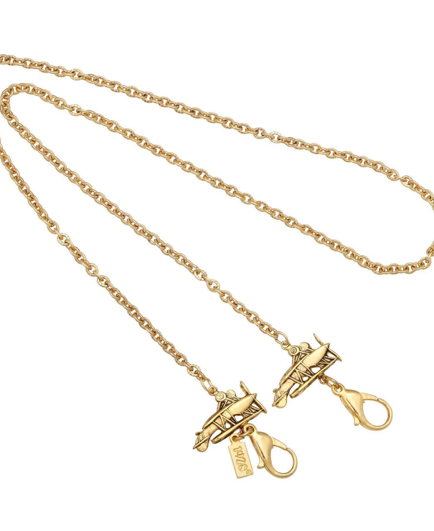 1928 Jewelry Airplane Face Mask Chain Holder 22 inches