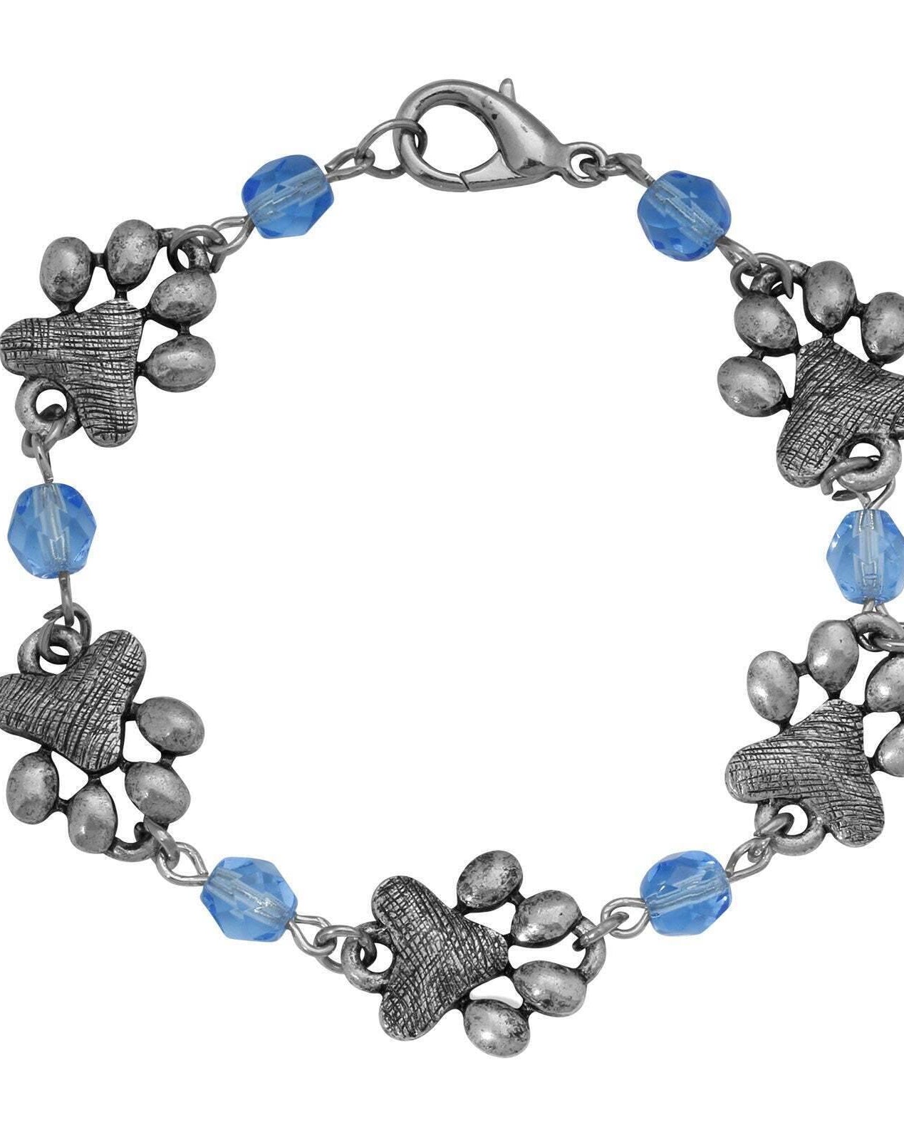 1928 Jewelry Paws & Light Sapphire Blue Glass Bead Bracelet