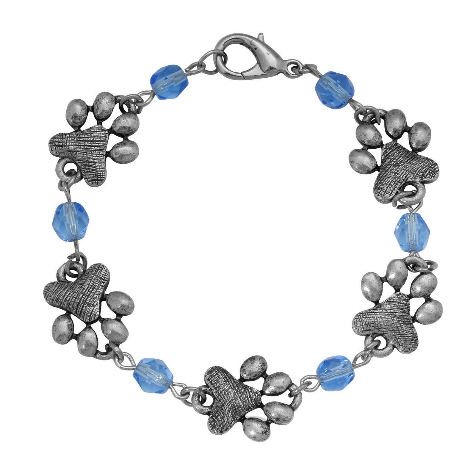 1928 Jewelry Paws & Light Sapphire Blue Glass Bead Bracelet