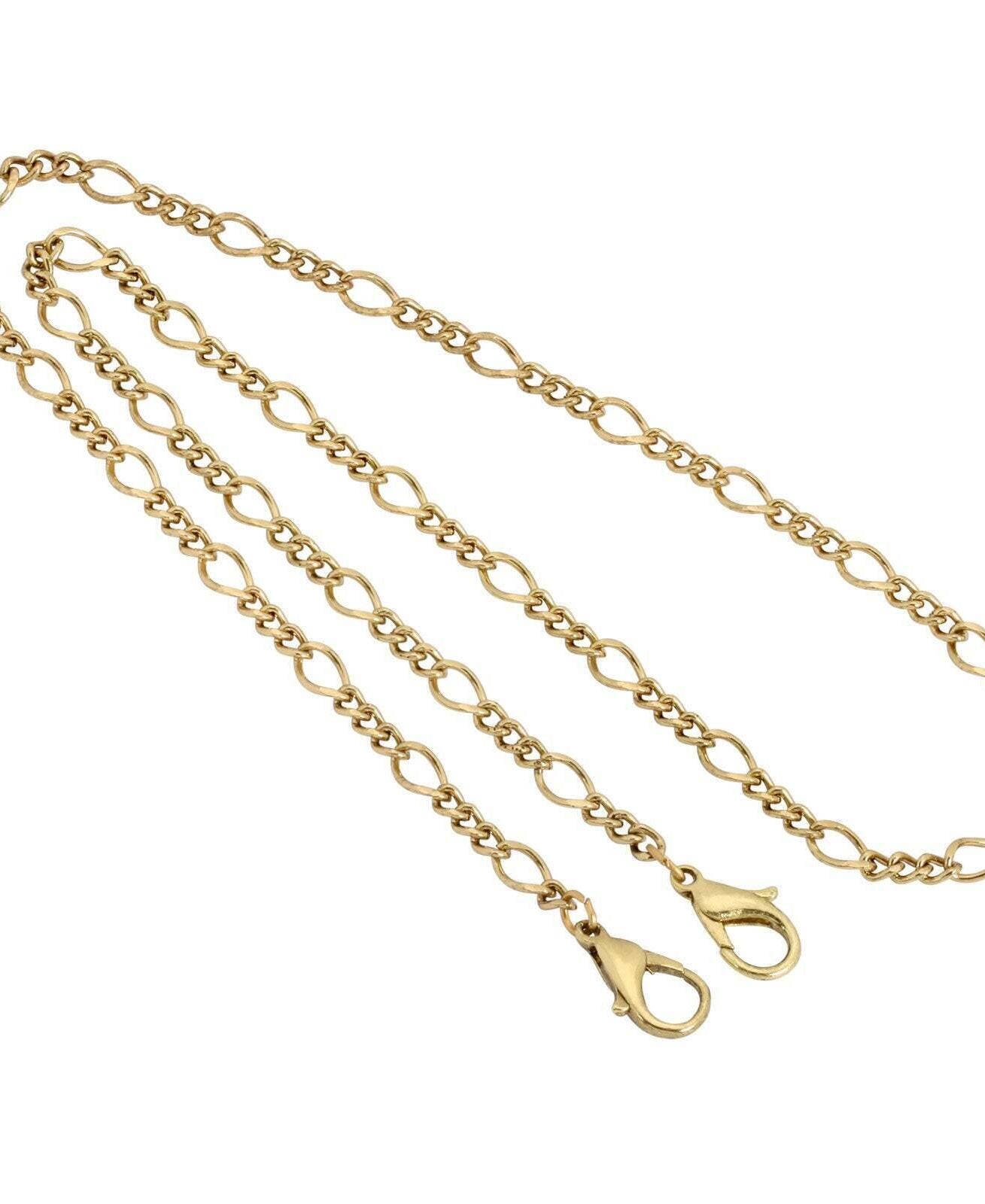 1928 Jewelry Gold Figaro Chain Face Mask Holder 22 Inch