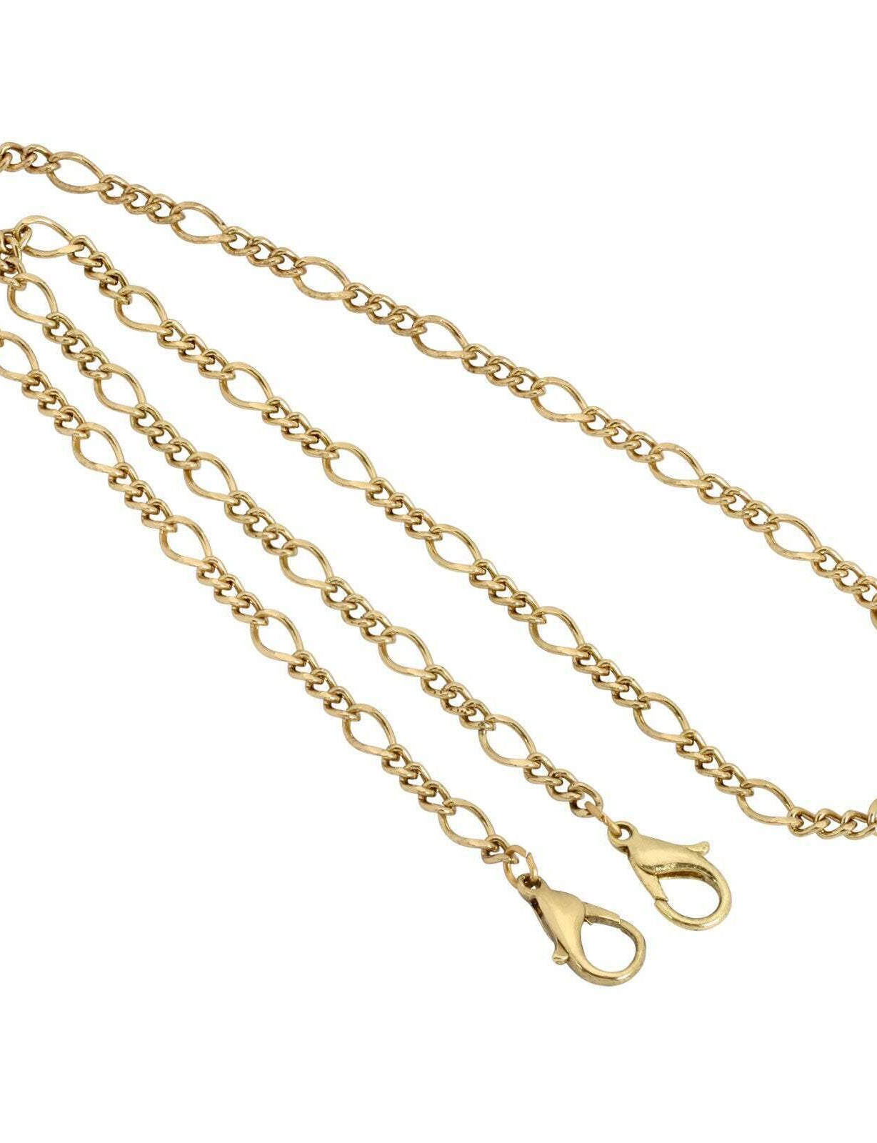 1928 Jewelry Gold Figaro Chain Face Mask Holder 22 Inch