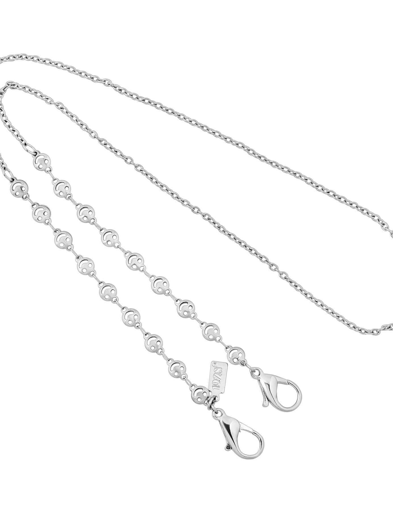 1928 Jewelry Smiley Face Mask Chain Holder 22 Inch