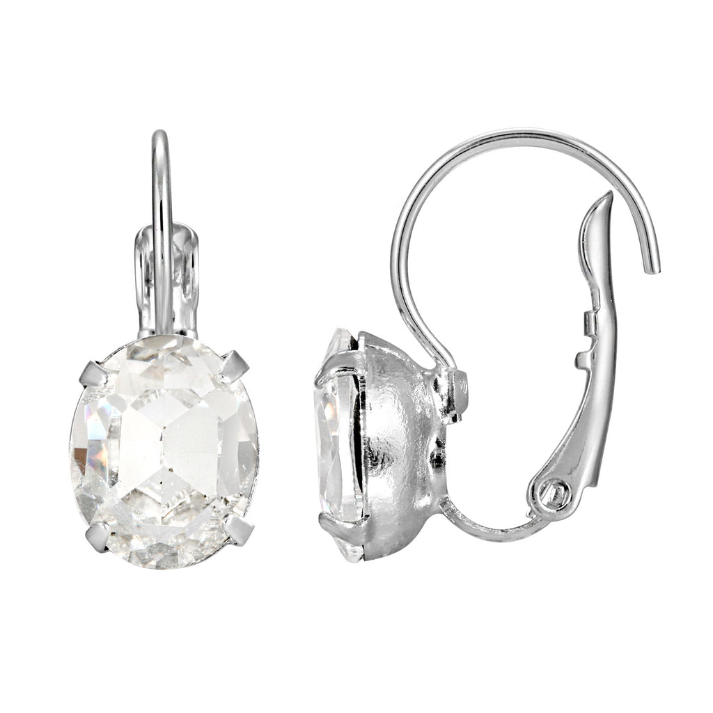 Oval Petite Austrian Crystal Element Drop Earrings