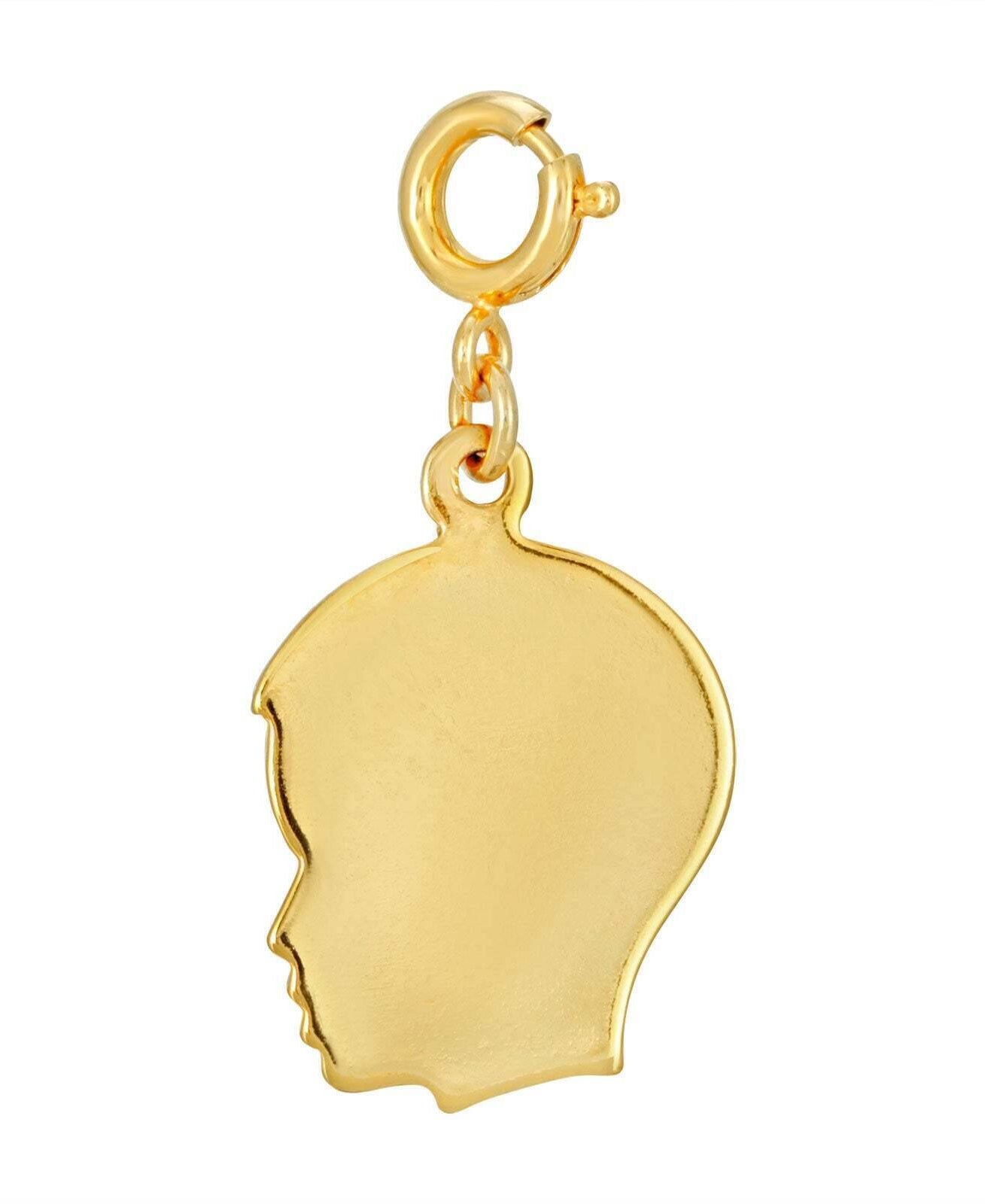 1928 Jewelry Gold Engravable Boy Silhouette Charm